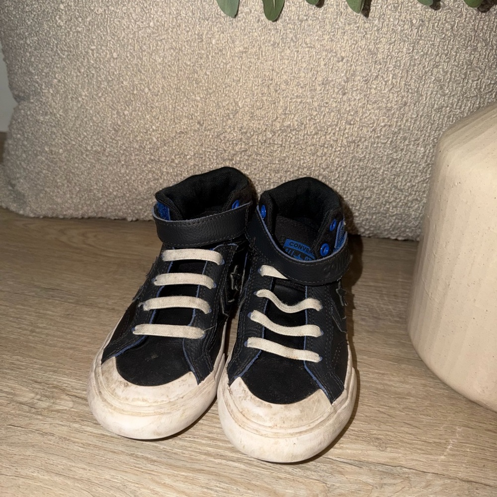 Converse Kids High-Top Sneakers - Black and Blue Accents